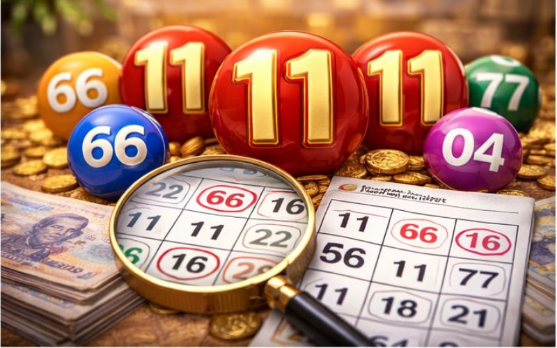 lô ra 3 nháy 11 với các cặp số liên quan được hiển thị rõ