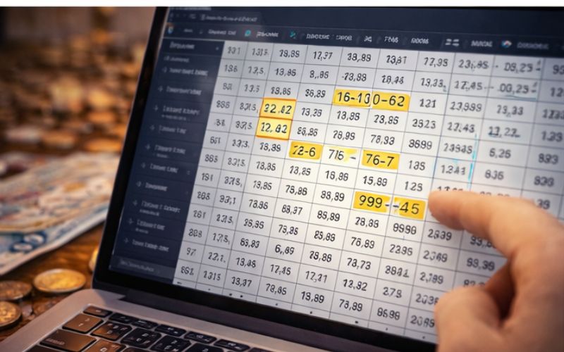 các con số lô đề được đánh dấu theo quy luật soi cầu