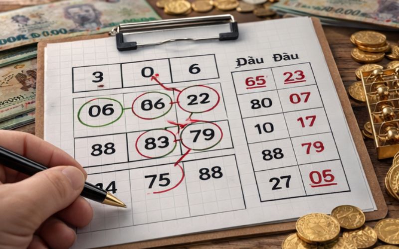 các con số lô đề được kết nối theo phương pháp đầu đuôi