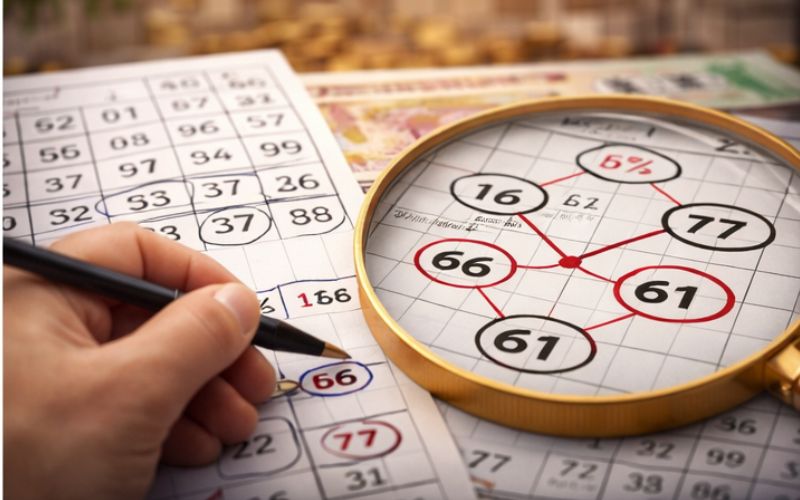 người chơi theo dõi quy luật số qua sơ đồ hình quả trám