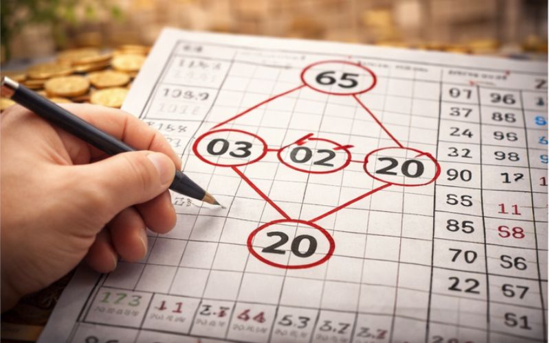 soi cầu hình quả trám với các con số được kết nối rõ ràng