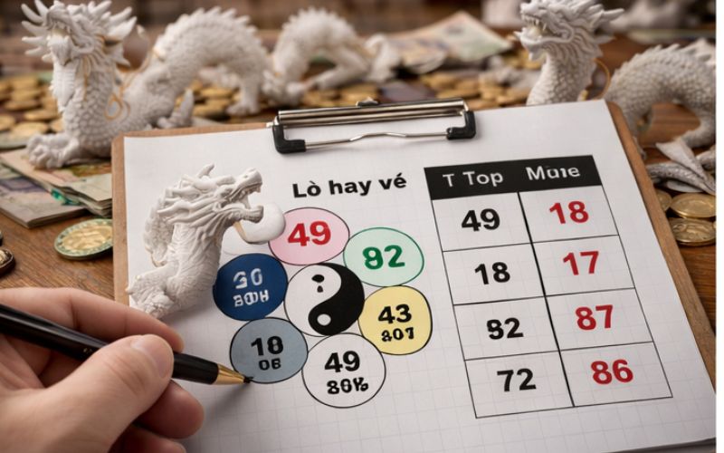 các con số lô đề được đánh dấu theo quy luật rồng bạch kim